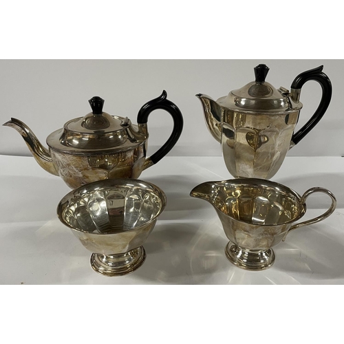 183 - Silver plated tea set including Milk jug, Tea pot, sugar bowl and coffee pot