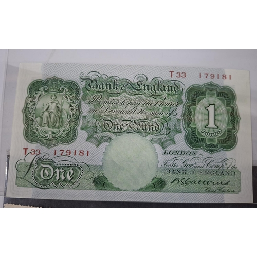 209 - Collection of bank notes to include a £1 Pound 1929/1934  green B.G.Catterns in superb condition tog... 