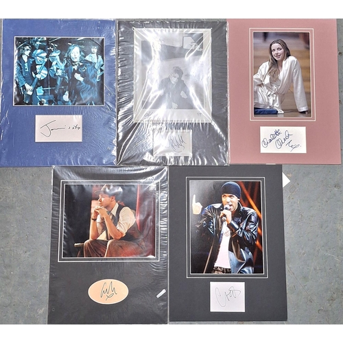 214 - Various Music autographs [matted] - 5 x Music autographs, each matted with 10x8 photograph; Jarvis C... 