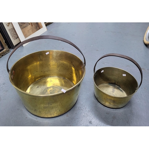 251 - Pair of heavy brass Jam pans (2)