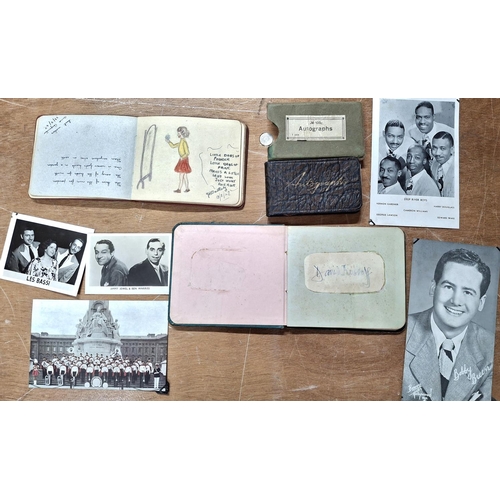 265 - Quantity of mid 20thC film star pictures, autograph book and note books with pictures and anecdotes ... 