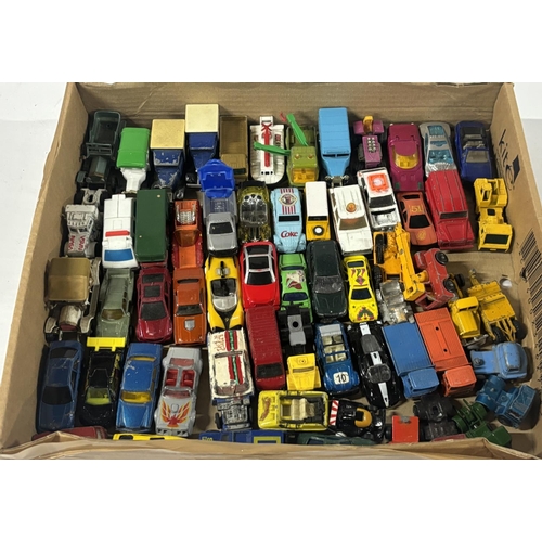 275 - Box of played with die cast cars including Corgi and Matchbox