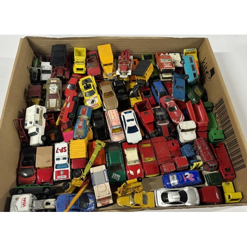 277 - Box of played with die-cast cars including Matchbox and Lesney