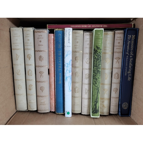 363 - Box of Folio society books including the Rubaiyat of Omar Khayyam and Jane Austin (Qty)