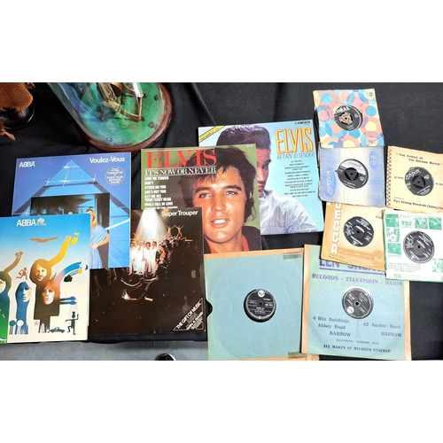 335 - Small collection of 1960s/70s records, LPs by Abba and Elvis Presley and singles by Cilla Black, Eve... 