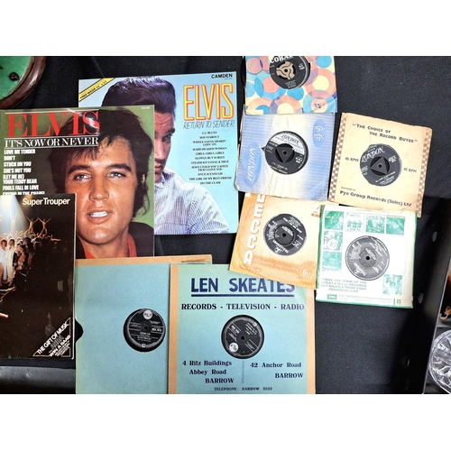 335 - Small collection of 1960s/70s records, LPs by Abba and Elvis Presley and singles by Cilla Black, Eve... 