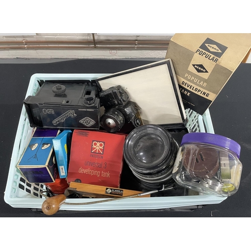 111 - Box of various camera equipment