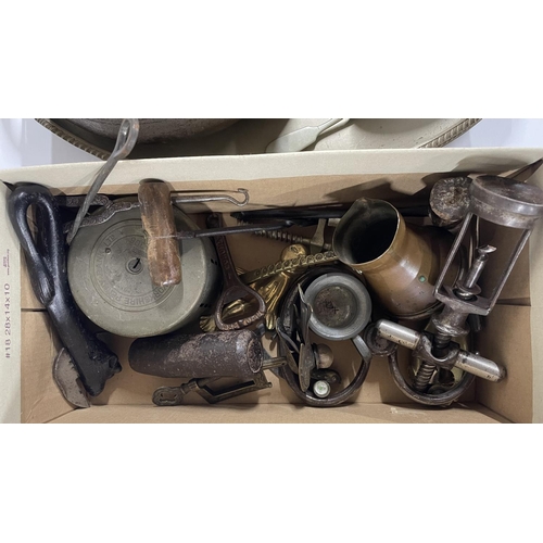 112 - collection of various metalware etc including vintage jelly moulds