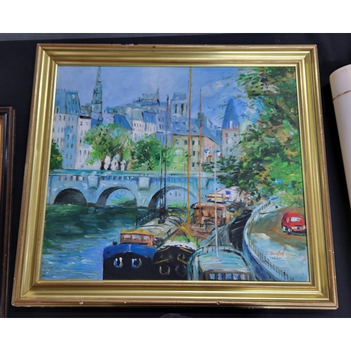 139 - Framed oil on board depicting a Paris street scene signed by L. Danford

Measures: 53cm x 60cm