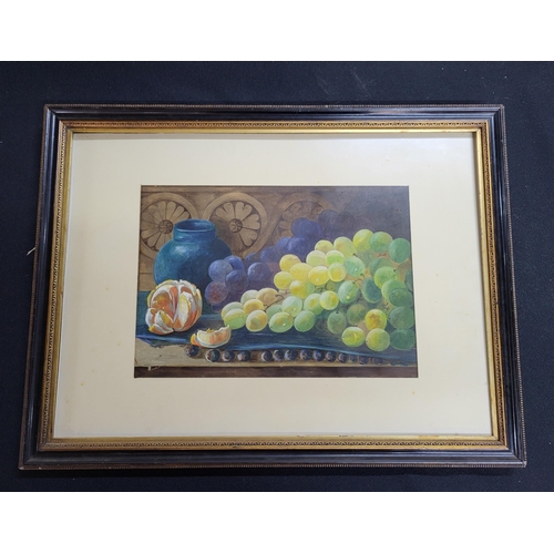 140 - Framed unsigned mixed media depicting various fruits circa 1900

Measurements: 24cm x 34cm