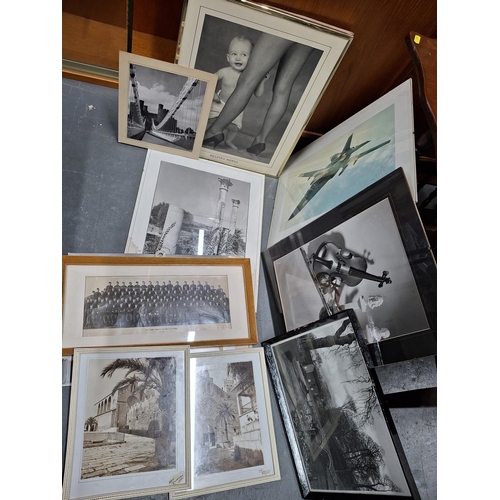 303 - Quantity of framed photographs and prints including numerous mid & later 20thC RAF related photograp... 