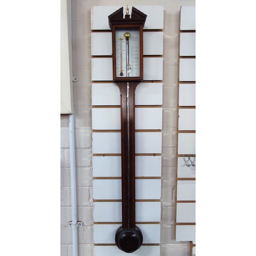 391 - A. Comitti and son London slender  barometer/thermometer, 98cm long