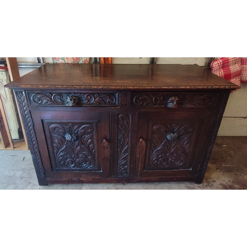 644 - Antique Oak carved sideboard