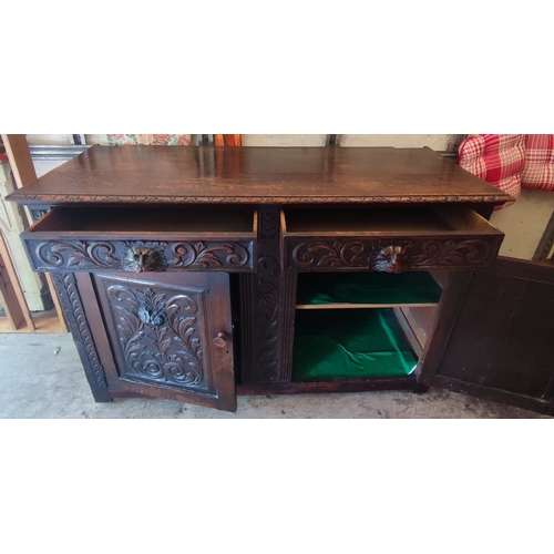 644 - Antique Oak carved sideboard