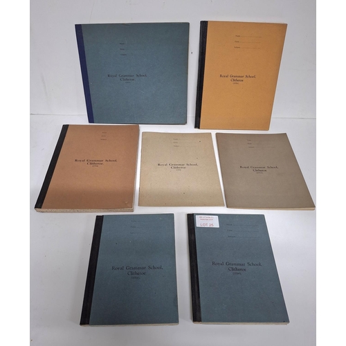 25 - Eight unused Clitheroe Royal Grammar School writing books (8)