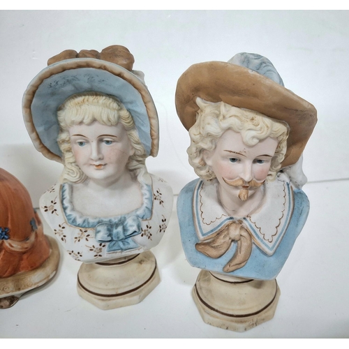 9 - Five late 19thC bisque porcelain figures (5)