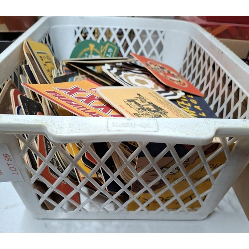 99 - Basket full of vintage beer mats (Qty)