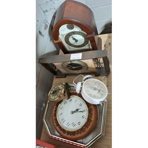 175 - Quantity of wall and mantle clocks including a vintage Metamec example (Qty)