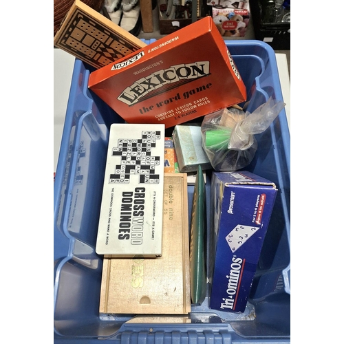 188 - Box containing small games and accessories including 2 sets of darts etc (Qty)