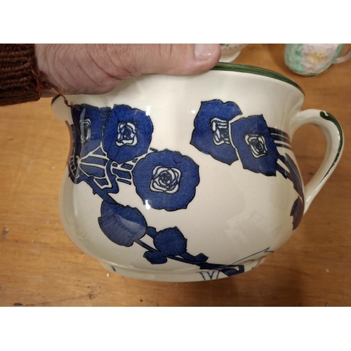 238 - Royal Doulton Edwardian chamber pot and a later Royal Doulton tea pot together with an Adams, cries ... 