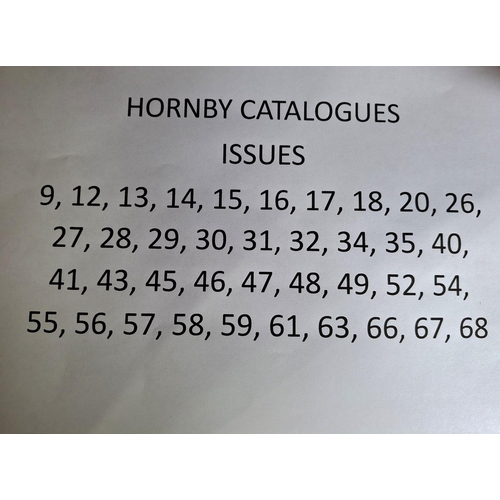 315 - Large quantity of Hornby 00 gauge catalogues between issues 9 to 68 (38)