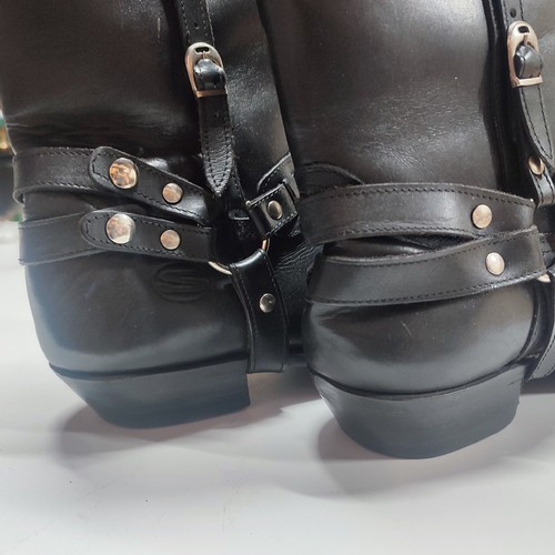 130 - Pair of black leather 