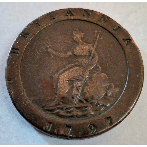 208 - George III, 1797 cartwheel penny