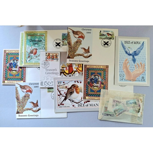 258 - Large quantity of 1970s and 1980s Isle of Man FDC and Christmas cards with stamps (Qty)