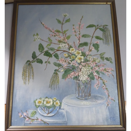 261 - Two Charlotte Bisset late 20thC still-life oil on boards (2)