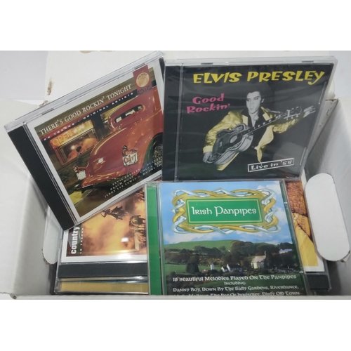 275 - Box of various CDs, mixed including some Elvis Pressley examples etc (Qty)