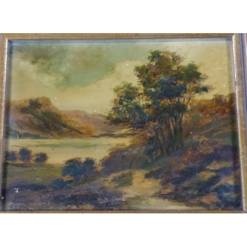 291 - Pair of unsigned Edwardian landscape oils in matching frames (2)