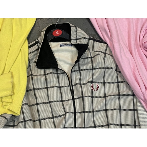 300 - 4 pieces of clothing including Fred Perry Jacket and 2 Peterwerth tops and 1 French connection