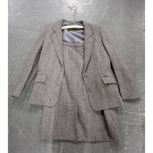 306 - Ladies tweed grey jacket and skirt by Heather Valley (2)