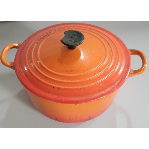 316 - Le Creuset orange lidded cooking pot