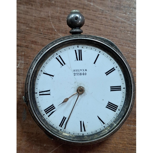 29 - Mid European antique 935 silver pocket watch with finely etched back