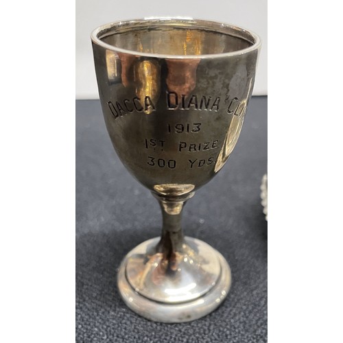 24 - Hallmarked Silver goblet, spoon and rim weighing 30g (3)