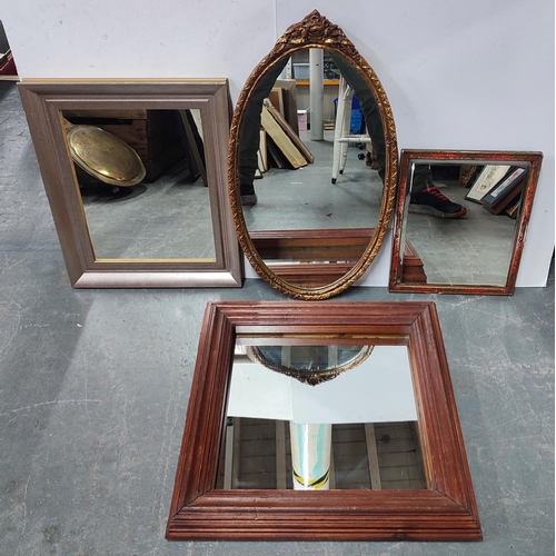 93 - Four various mirrors including an oval gilt framed example (4)