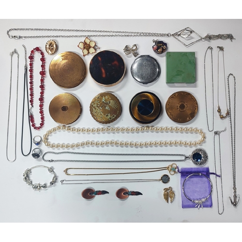 108 - Collection of various costume jewellery and compacts etc. (Qty)