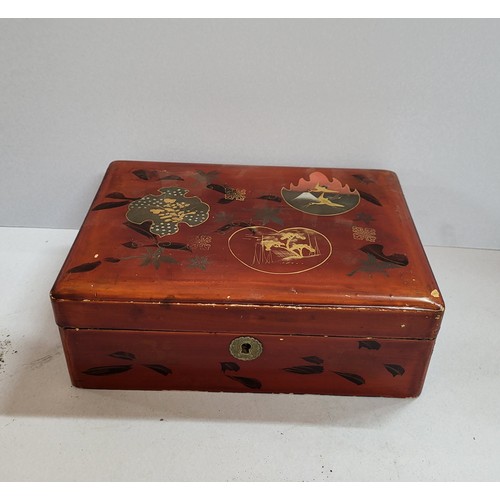 132 - Painted jewellery box