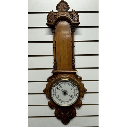 179 - Fine quality old light Oak Barometer