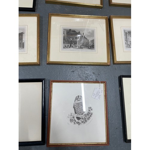 240 - Collection of various small framed etchings and engravings etc (Qty)