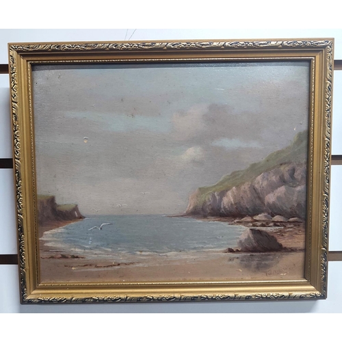 248 - Two 20thC. oils, one a country scene and the other a coastal scene, possibly by Canadian artist Thom... 