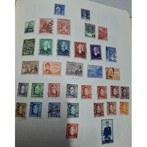 250 - Boxed dark blue Plymouth album containing Scandinavian used, unused & mint stamps 19thC and 20thC, m... 