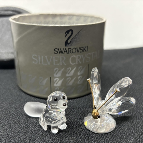 446 - Boxed Swarovski Dog and Butterfly