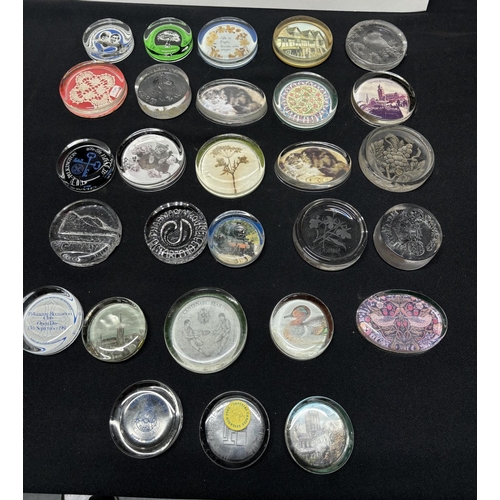 448 - Large collection of flat paperweights