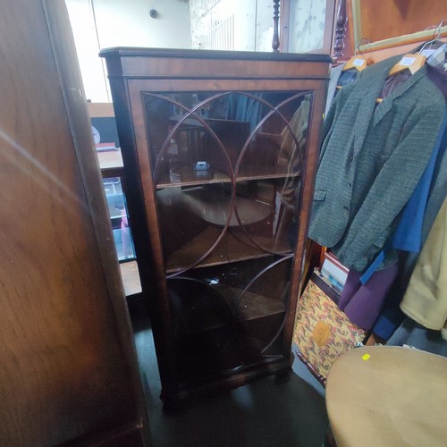 506 - An old glazed corner display cabinet