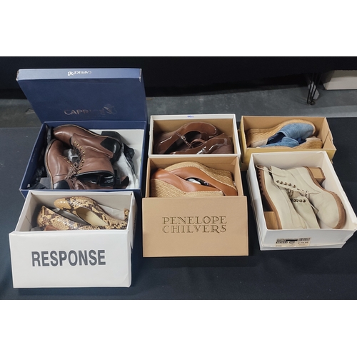 379 - Selection of six pairs of ladies' footwear including Penelope Chilvers, Caprice, Response, Luxax - I... 