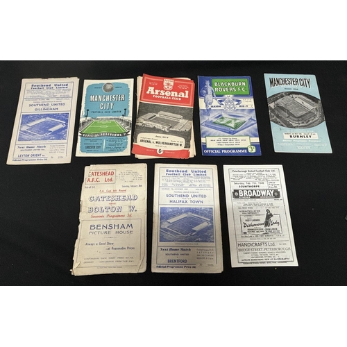 382 - Eight 1950s Football programmes including Arsenal and Man City (8)