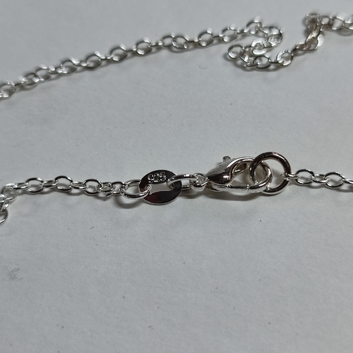 25 - Three 925 chains with varying glass pendants (3)