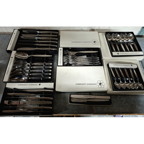 50 - large quantity of boxed Community Stainless cutlery (11)